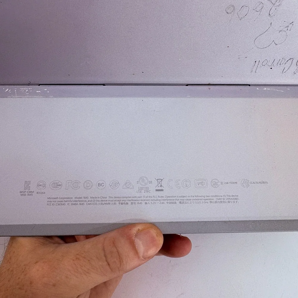 Microsoft Surface 3 Model 1645 128GB Silver Tablet FOR PARTS